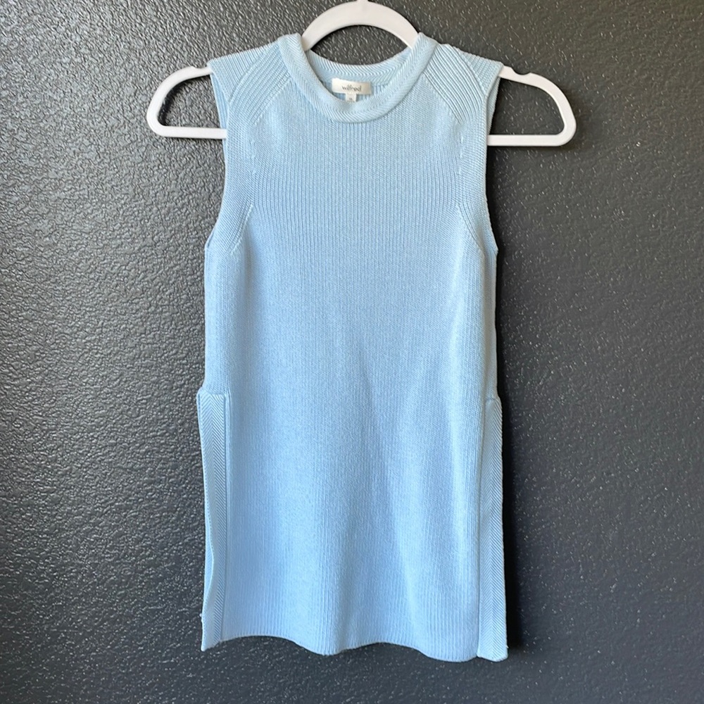 Wilfred light blue knit sleeveless sweater top